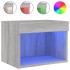 Mesitas de noche de pared con luces LED 2 uds gris