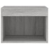 Mesitas de noche de pared con luces LED 2 uds gris