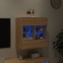 Mueble TV de pared con luces LED roble Sonoma 58,5x30x60,5