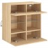 Mueble TV de pared con luces LED roble Sonoma 58,5x30x60,5