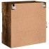 Mueble TV de pared con luces LED roble ahumado 58,5x30x60,5