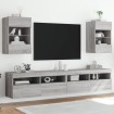Muebles TV de pared luces LED 2 uds gris Sonoma 40x30x60,5 cm