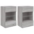 Muebles TV de pared luces LED 2 uds gris Sonoma 40x30x60,5