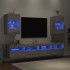 Muebles TV de pared luces LED 2 uds gris Sonoma 40x30x60,5