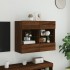 Mueble TV de pared con luces LED roble marrón 78,5x30x60,5