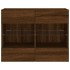 Mueble TV de pared con luces LED roble marrón 78,5x30x60,5