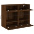 Mueble TV de pared con luces LED roble marrón 78,5x30x60,5