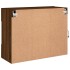 Mueble TV de pared con luces LED roble marrón 78,5x30x60,5