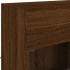 Mueble TV de pared con luces LED roble marrón 78,5x30x60,5