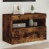 Mueble de TV de pared con luces LED roble ahumado 60x30x40