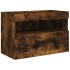 Mueble de TV de pared con luces LED roble ahumado 60x30x40