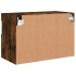 Mueble de TV de pared con luces LED roble ahumado 60x30x40