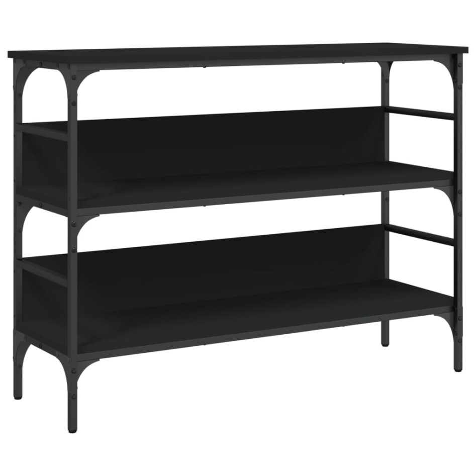 Mesa consola madera de ingeniería negro 100x32x75