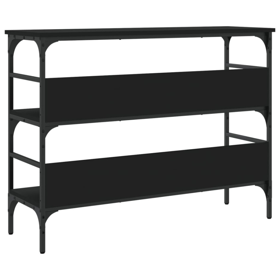 Mesa consola madera de ingeniería negro 100x32x75