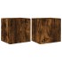 Muebles TV de pared luces LED 2 uds roble ahumado 40,5x35x40