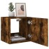 Muebles TV de pared luces LED 2 uds roble ahumado 40,5x35x40