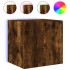 Muebles TV de pared luces LED 2 uds roble ahumado 40,5x35x40