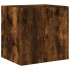 Muebles TV de pared luces LED 2 uds roble ahumado 40,5x35x40