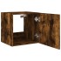 Muebles TV de pared luces LED 2 uds roble ahumado 40,5x35x40