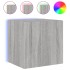 Muebles TV de pared luces LED 2 uds gris Sonoma 40,5x35x40