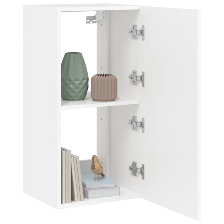 Mueble de TV de pared con luces LED blanco 40,5x35x80