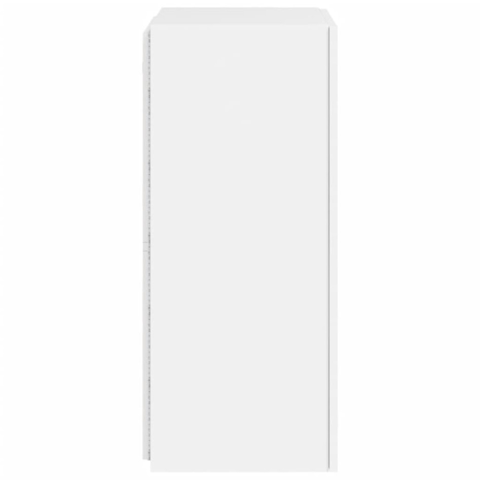 Mueble de TV de pared con luces LED blanco 40,5x35x80