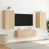 Mueble de TV de pared con luces LED roble Sonoma 40,5x35x80