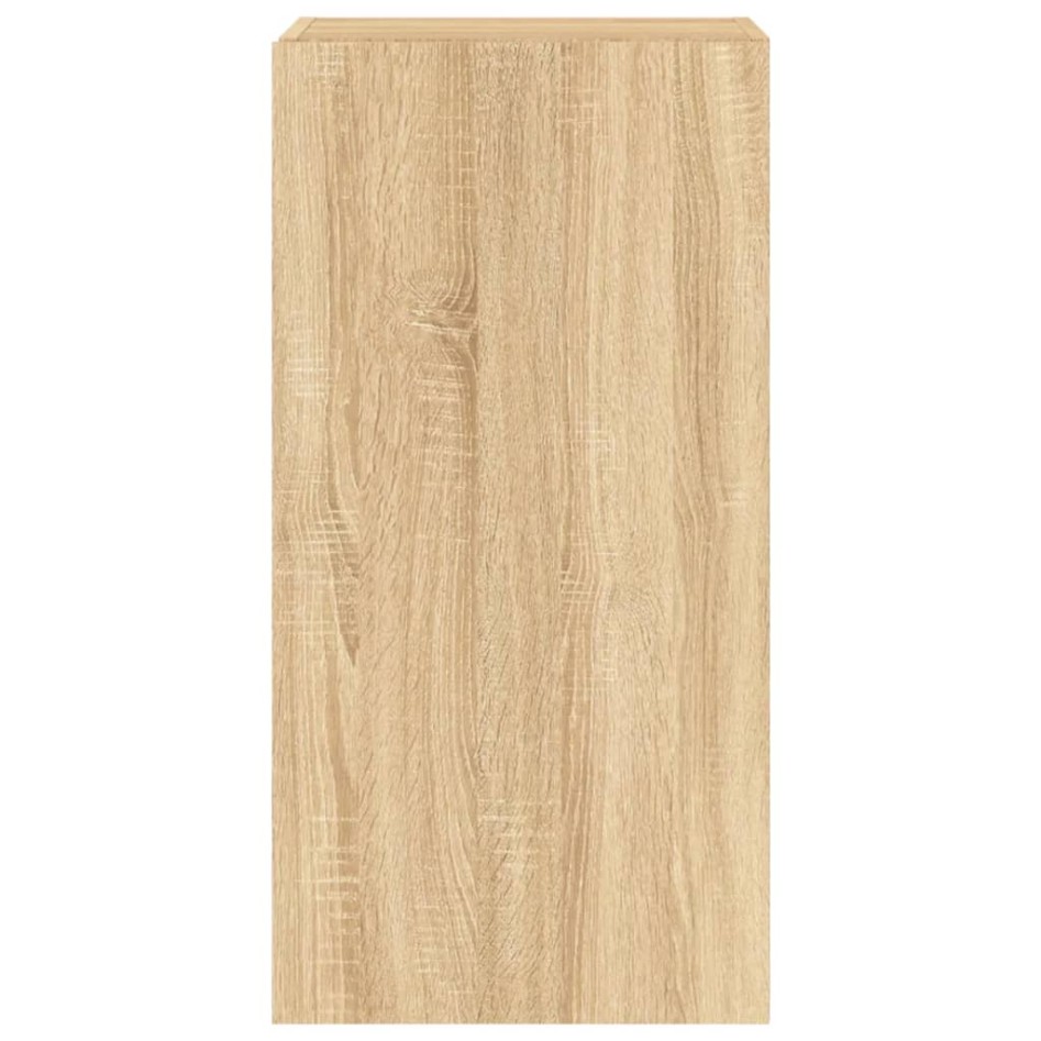 Mueble de TV de pared con luces LED roble Sonoma 40,5x35x80