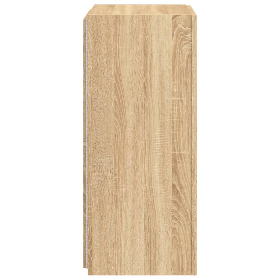 Mueble de TV de pared con luces LED roble Sonoma 40,5x35x80