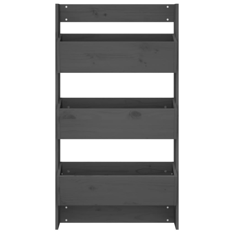 Jardinera de pared 3 niveles madera pino gris 60x18,5x110