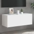 Mueble de TV de pared con luces LED blanco 80x35x31