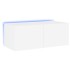 Mueble de TV de pared con luces LED blanco 80x35x31