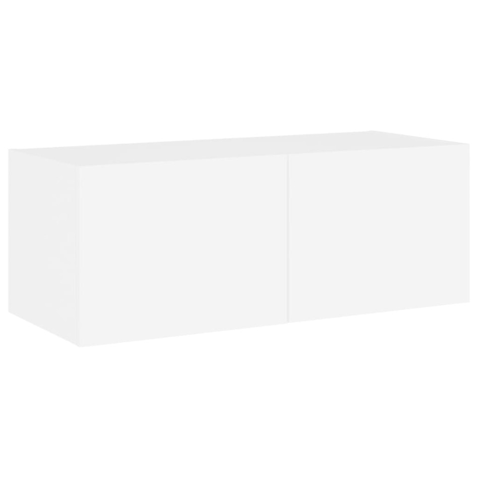 Mueble de TV de pared con luces LED blanco 80x35x31