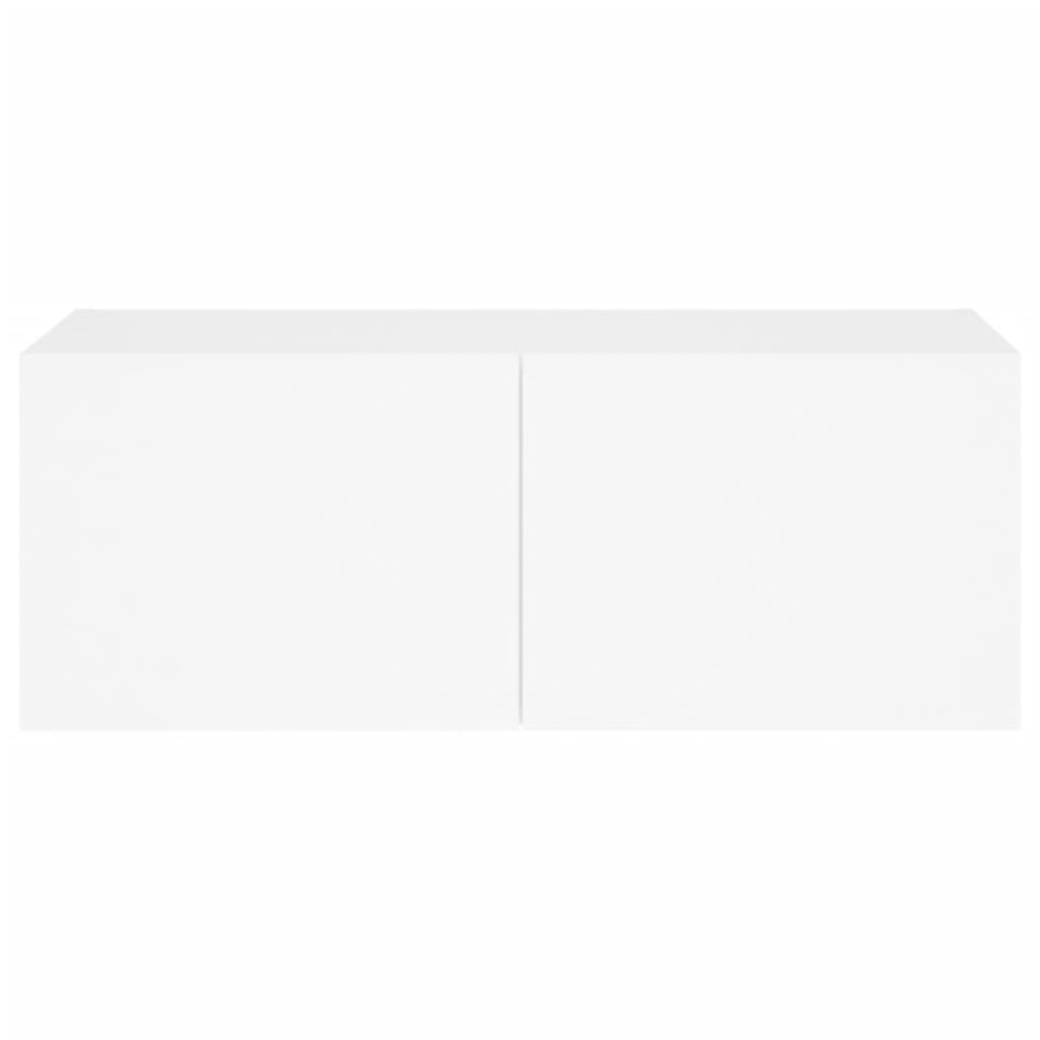 Mueble de TV de pared con luces LED blanco 80x35x31