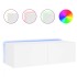 Mueble de TV de pared con luces LED blanco 100x35x31
