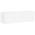 Mueble de TV de pared con luces LED blanco 100x35x31