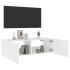 Mueble de TV de pared con luces LED blanco 100x35x31
