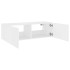 Mueble de TV de pared con luces LED blanco 100x35x31
