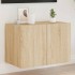 Mueble de TV de pared con luces LED roble Sonoma 60x35x41