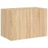 Mueble de TV de pared con luces LED roble Sonoma 60x35x41