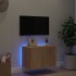 Mueble de TV de pared con luces LED roble Sonoma 60x35x41