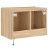 Mueble de TV de pared con luces LED roble Sonoma 60x35x41