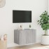Mueble de TV de pared con luces LED gris Sonoma 60x35x41