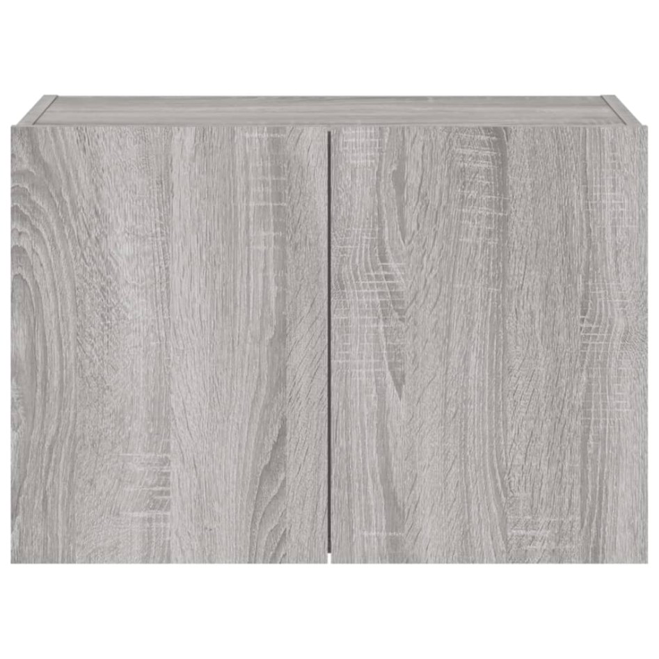 Mueble de TV de pared con luces LED gris Sonoma 60x35x41