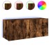 Mueble de TV de pared con luces LED roble ahumado 100x35x41