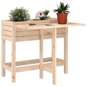 Jardinera con tapa plegable madera maciza de