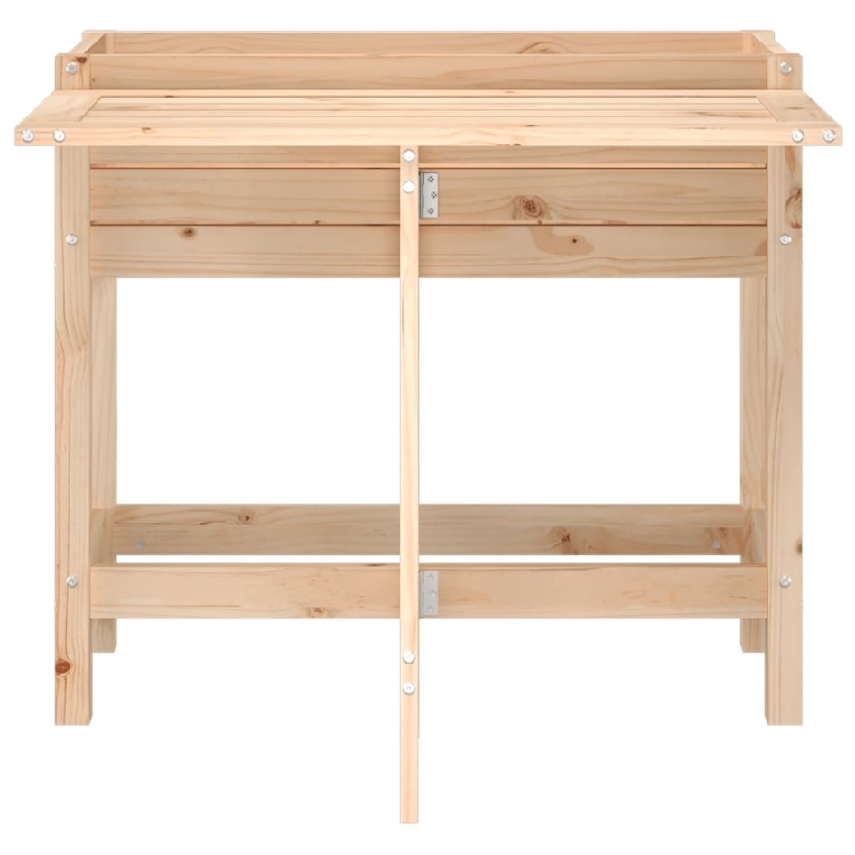 Jardinera con tapa plegable madera maciza de