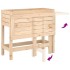 Jardinera con tapa plegable madera maciza de