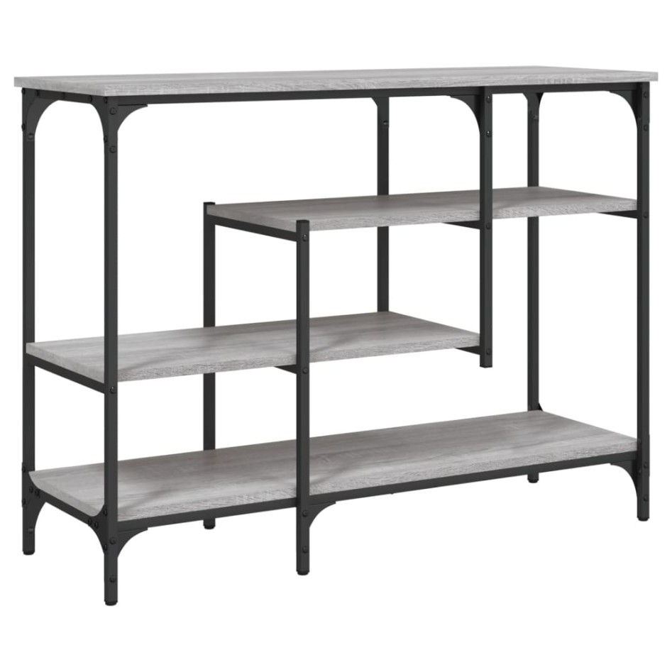Mesa consola con estantes gris Sonoma 100x35x75