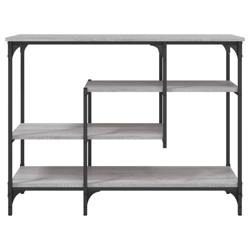 Mesa consola con estantes gris Sonoma 100x35x75